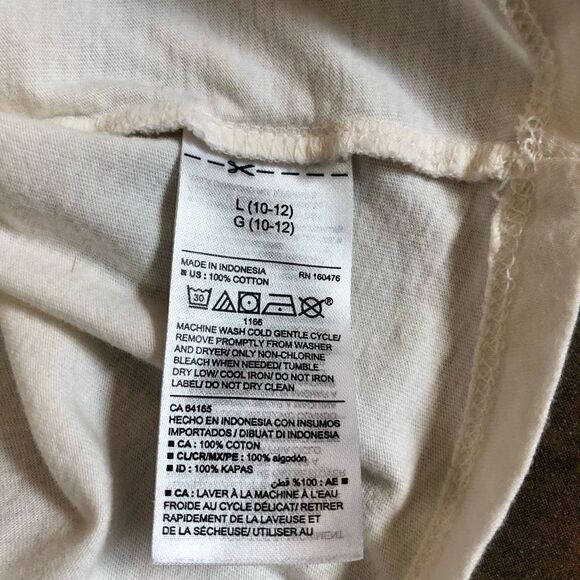 Old Navy Girl’s Cream Off The Shoulder Top Pom Pom Trim Size Large (10-12) - Picture 6 of 9